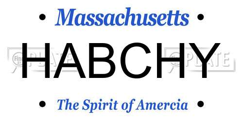 HABCHY Massachusetts License Plate