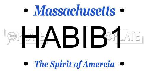 HABIB1 Massachusetts License Plate