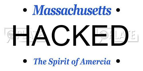 HACKED Massachusetts License Plate