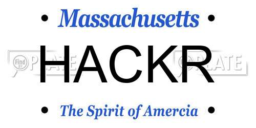 HACKR Massachusetts License Plate