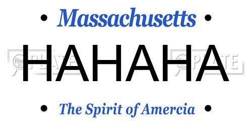 HAHAHA Massachusetts License Plate