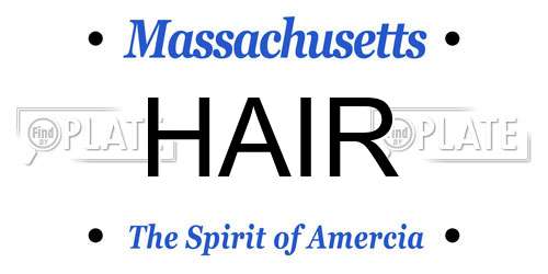 HAIR Massachusetts License Plate