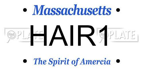 HAIR1 Massachusetts License Plate