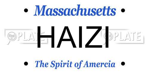 HAIZI Massachusetts License Plate