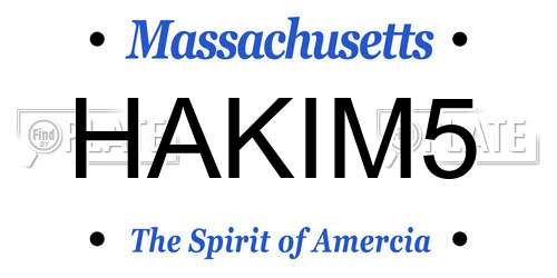 HAKIM5 Massachusetts License Plate