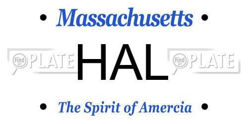HAL Massachusetts License Plate