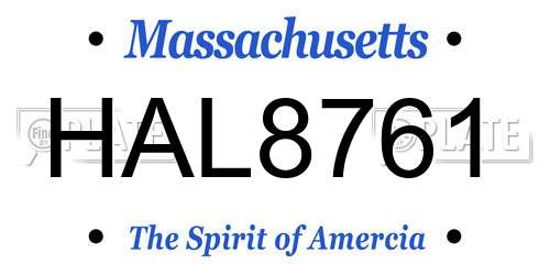 HAL8761 Massachusetts License Plate
