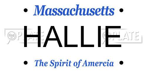 HALLIE Massachusetts License Plate