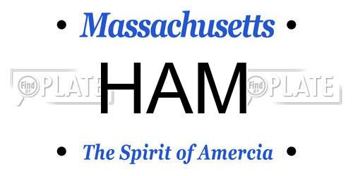 HAM Massachusetts License Plate