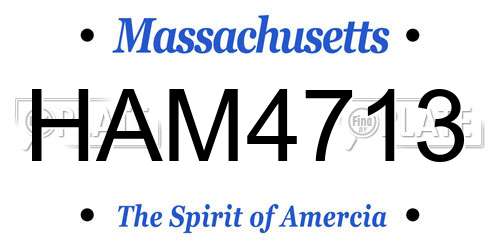 HAM4713 Massachusetts License Plate