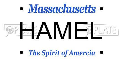 HAMEL Massachusetts License Plate