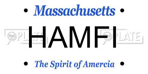 HAMFI Massachusetts License Plate