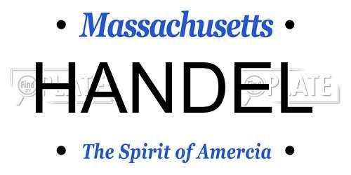 HANDEL Massachusetts License Plate