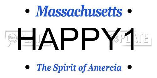 HAPPY1 Massachusetts License Plate