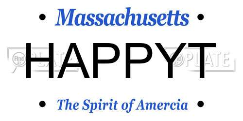 HAPPYT Massachusetts License Plate