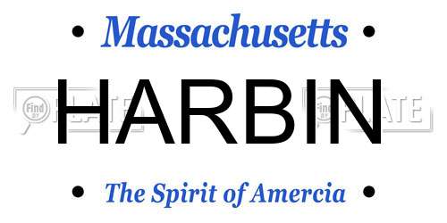 HARBIN Massachusetts License Plate
