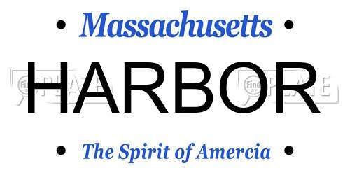 HARBOR Massachusetts License Plate