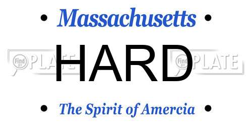 HARD Massachusetts License Plate