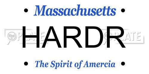 HARDR Massachusetts License Plate