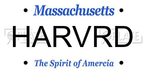 HARVRD Massachusetts License Plate