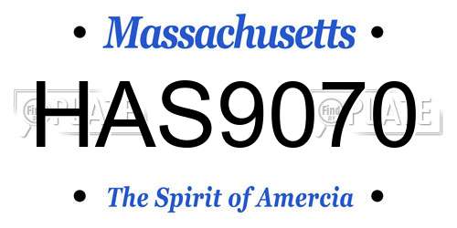 HAS9070 Massachusetts License Plate