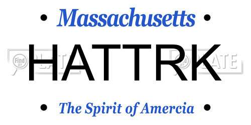HATTRK Massachusetts License Plate
