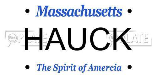 HAUCK Massachusetts License Plate
