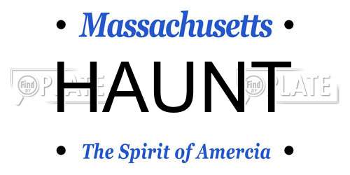 HAUNT Massachusetts License Plate