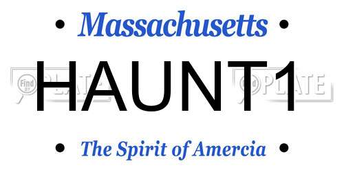 HAUNT1 Massachusetts License Plate