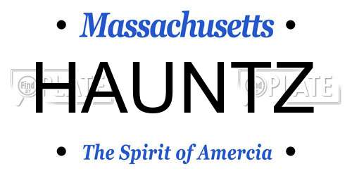 HAUNTZ Massachusetts License Plate
