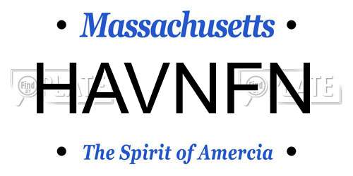HAVNFN Massachusetts License Plate