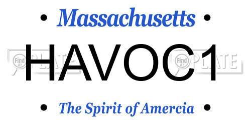 HAVOC1 Massachusetts License Plate