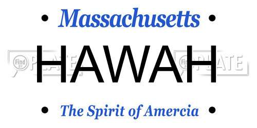 HAWAH Massachusetts License Plate