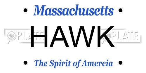 HAWK Massachusetts License Plate