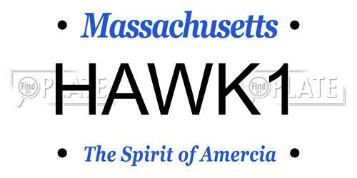 HAWK1 Massachusetts License Plate