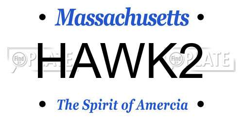 HAWK2 Massachusetts License Plate