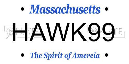 HAWK99 Massachusetts License Plate