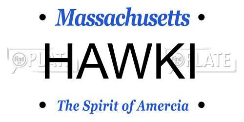 HAWKI Massachusetts License Plate
