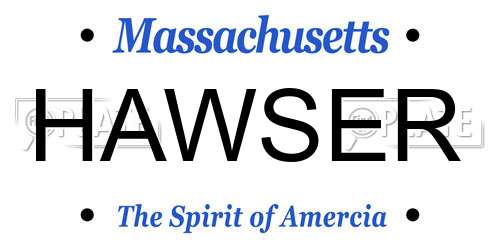 HAWSER Massachusetts License Plate