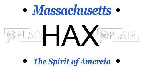 HAX Massachusetts License Plate