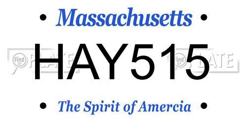 HAY515 Massachusetts License Plate