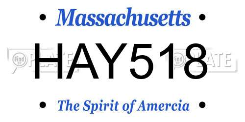 HAY518 Massachusetts License Plate