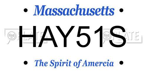 HAY51S Massachusetts License Plate
