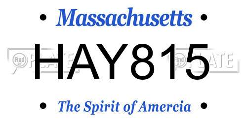 HAY815 Massachusetts License Plate