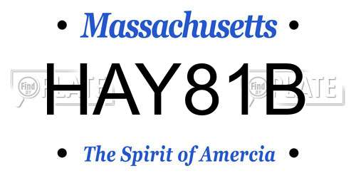 HAY81B Massachusetts License Plate