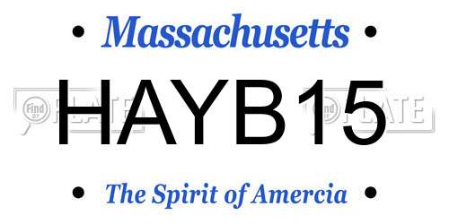 HAYB15 Massachusetts License Plate