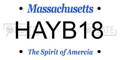 HAYB18 Massachusetts License Plate