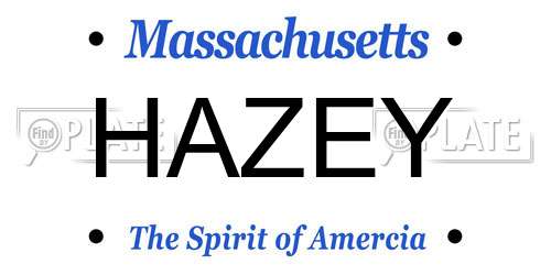 HAZEY Massachusetts License Plate