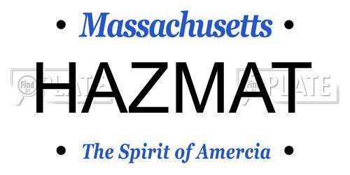 HAZMAT Massachusetts License Plate