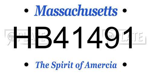 HB41491 Massachusetts License Plate